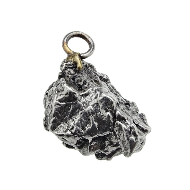 Iron meteorite crystal pendant