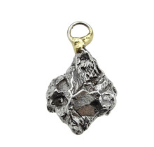 Iron meteorite crystal pendant