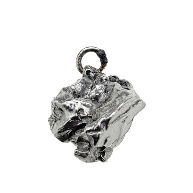 Iron meteorite crystal pendant