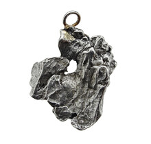 Iron meteorite crystal pendant