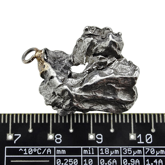 Iron meteorite crystal pendant