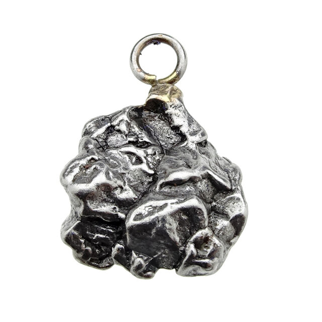 Iron meteorite crystal pendant