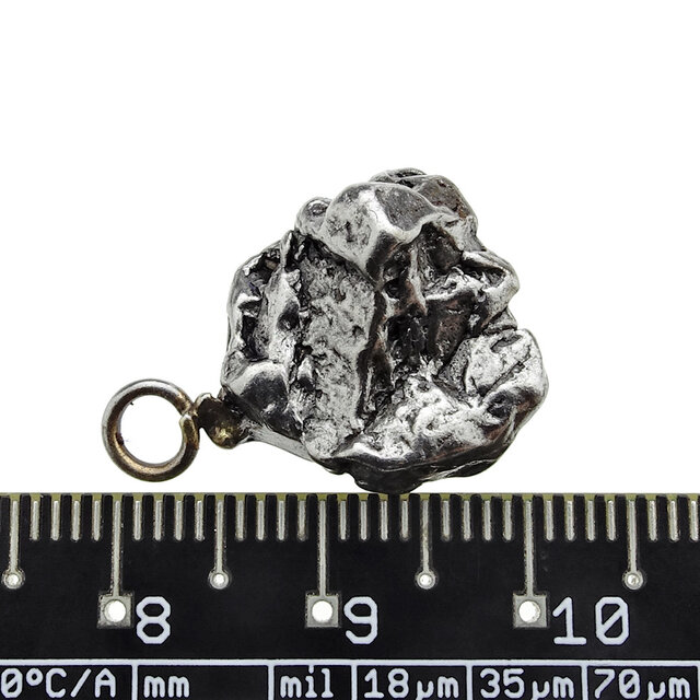 Iron meteorite crystal pendant