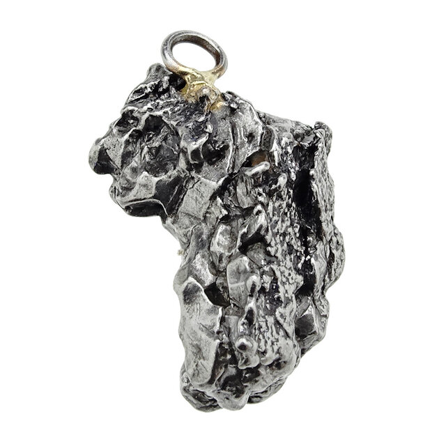 Iron meteorite crystal pendant