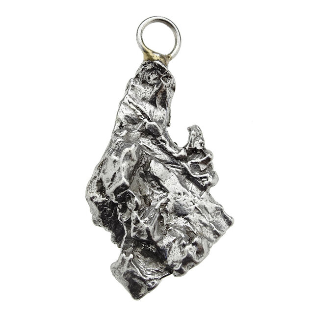 Iron meteorite crystal pendant