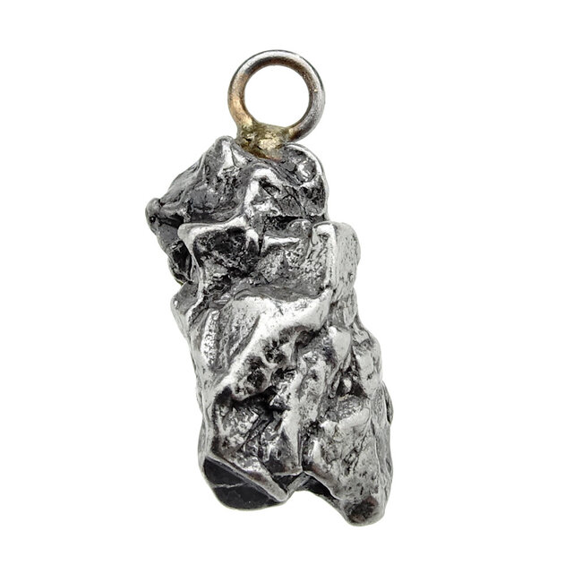 Iron meteorite crystal pendant