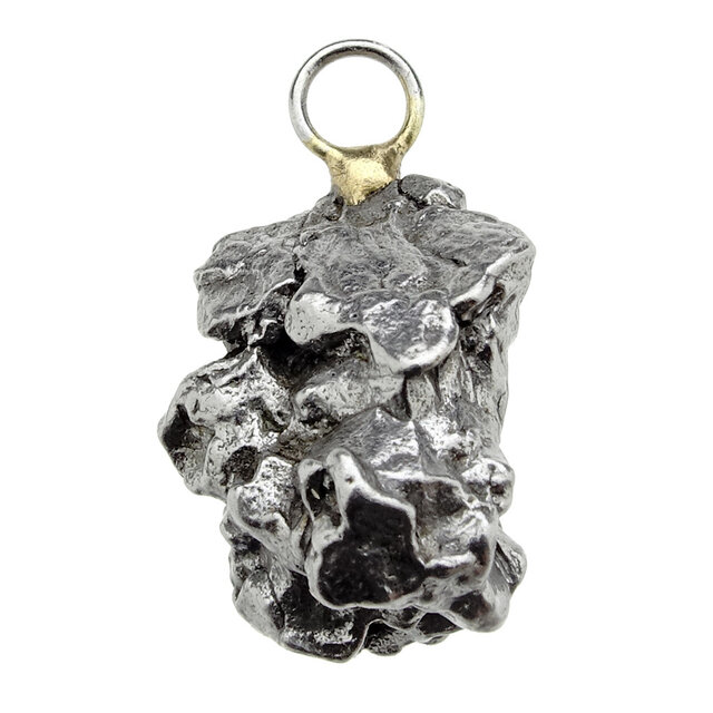 Iron meteorite crystal pendant