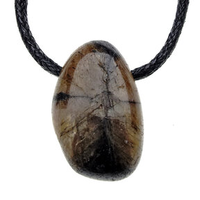 Drilled chiastolite pendant