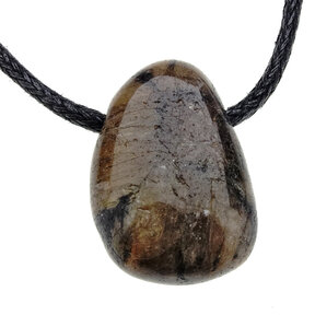 Drilled chiastolite pendant