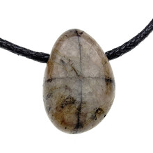 Drilled chiastolite pendant