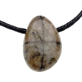 Drilled chiastolite pendant