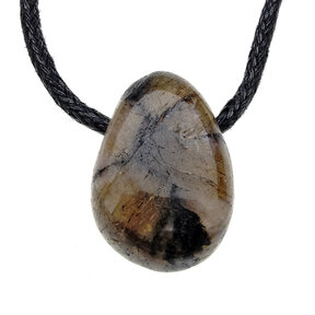 Drilled chiastolite pendant