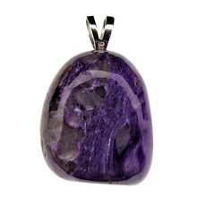Charoite pendant with silver eye