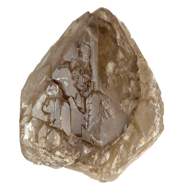 Smoky quartz from Brazil with elestial growth, also known as alligator quartz