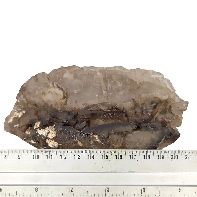 Smoky quartz from Brazil with elestial growth, also known as alligator quartz