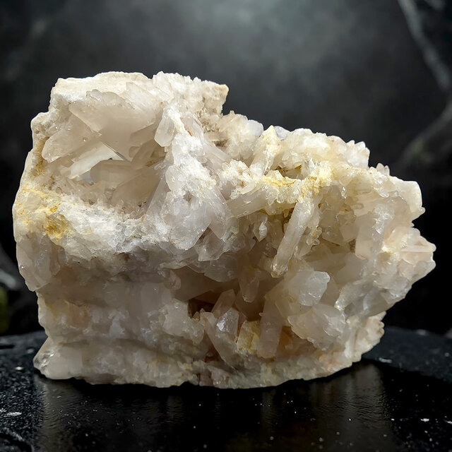 Rock crystal cluster, clear quartz with natural crystal points 4,7 kg