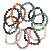 10 bracelets of different stones 8 mm beads.
