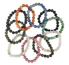 10 Armbänder aus verschiedene Steine  (8 mm).