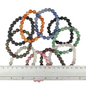 10  verschillende armbanden van diverse steensorten 8 mm kralen.