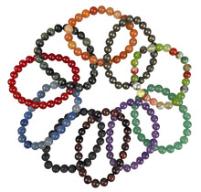 10 Armbänder aus verschiedene Steine  (8 mm).