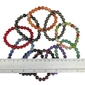 10 bracelets of different stones 8 mm beads.