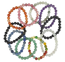 10  verschillende armbanden van diverse steensorten 8 mm kralen.