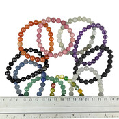 10 bracelets of different stones 8 mm beads.