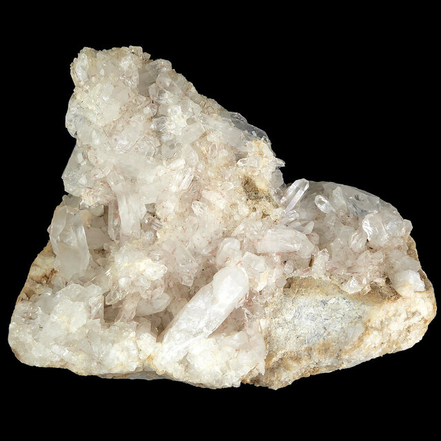 Bergkristallgruppe, klarer Quarz mit natürlichen Kristallspitzen 10,8 KG