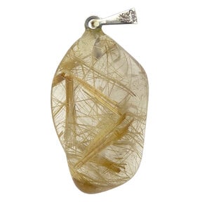 Rutile Quartz pendant with silver eyelet