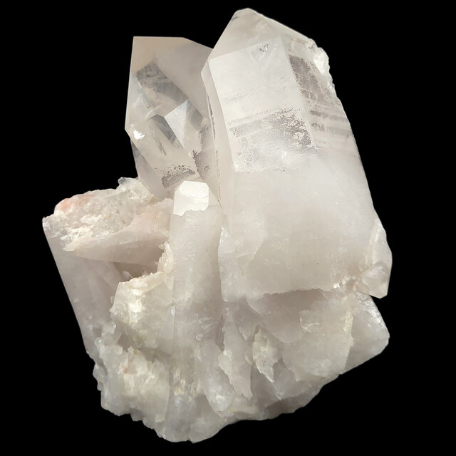 Bergkristallgruppe, klarer Quarz mit natürlichen Kristallspitzen  2,2 KG
