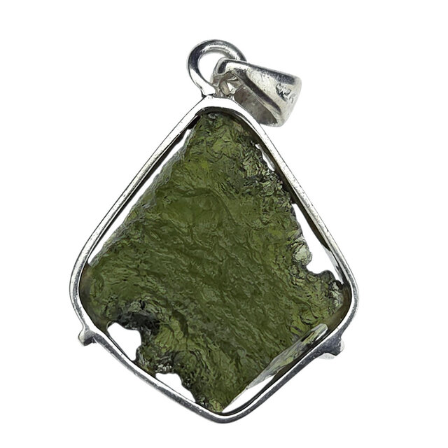 Moldavit-Anhänger in Silber 4,53 Gramm