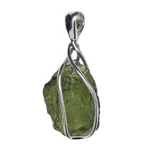 Moldavit-Anhänger in Silber 3,86 Gramm