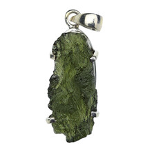 Moldavite pendant in silver