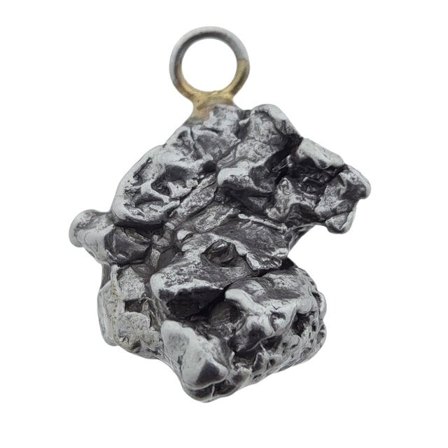 Iron meteorite crystal pendant