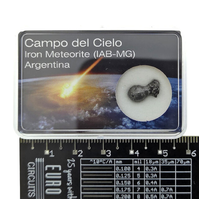 Campo del Cielo meteorite in display box