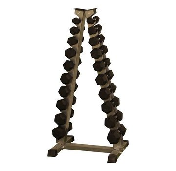 Fitribution Haltères Hexagonaux caoutchouc 1-10kg avec rack