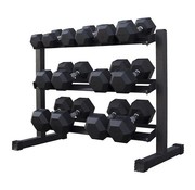 Fitribution Haltères Hexagonaux caoutchouc 5-20kg 7 paires + rack