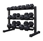 Hex rubber dumbbell set 5 - 20kg 7 pairs + rack