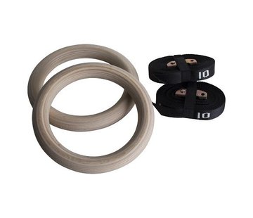 Fitribution Wooden gym rings with straps