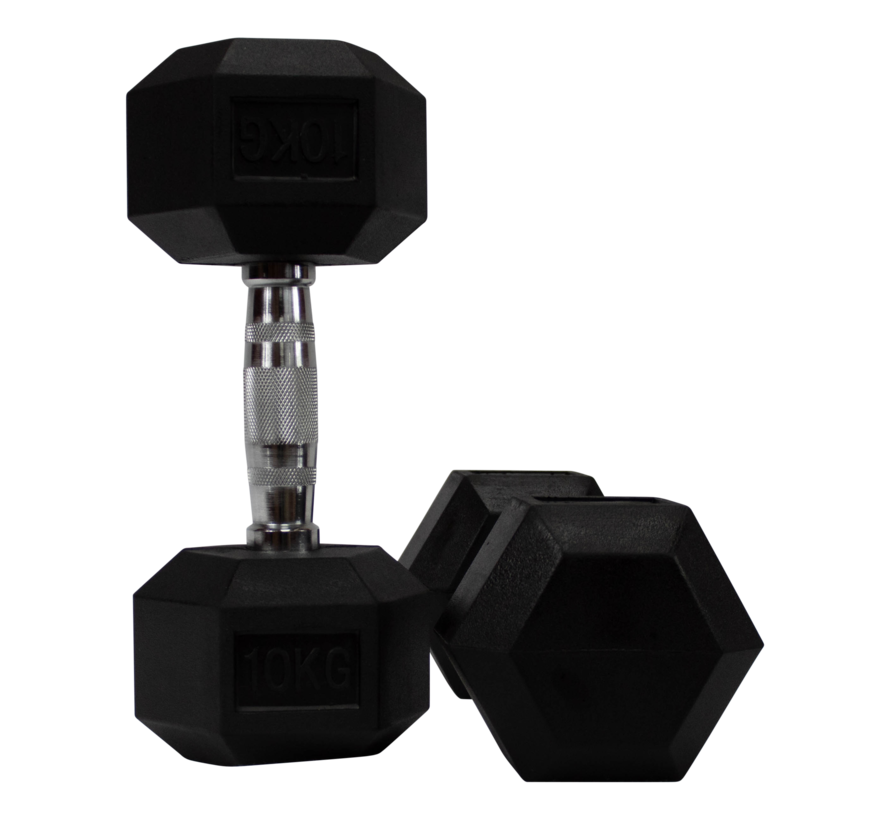 Hex rubber dumbbells 5kg (1 paar)