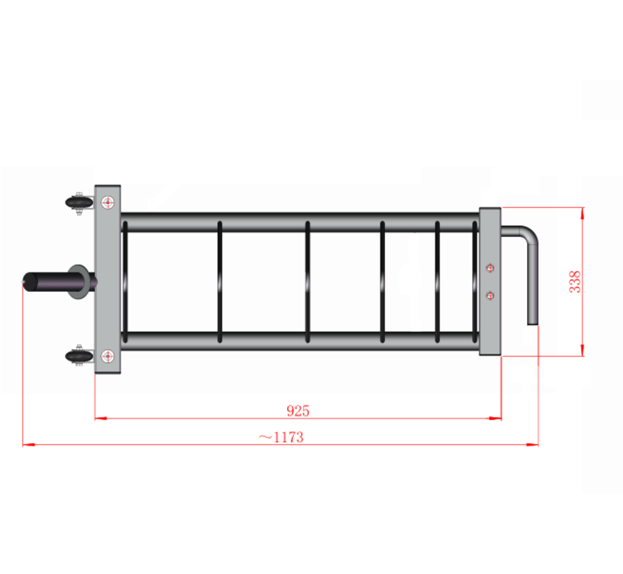 Horizontal bumper plate rack