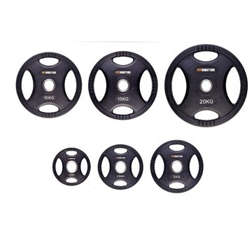 Fitribution Set 1,25/2,5/5/10/15/20kg weight plate HQ rubber with grips 50mm