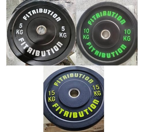 Fitribution Série 5/10/15kg disque bumper plate caoutchouc 50mm