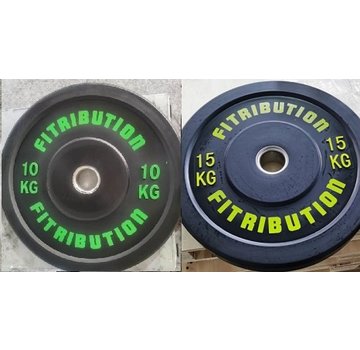 Fitribution Set 10/15kg schijf bumper plate rubber 50mm