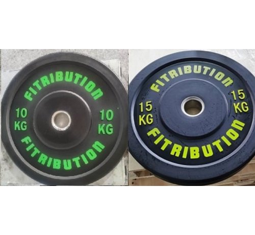 Fitribution Série 10/15kg disque bumper plate caoutchouc 50mm