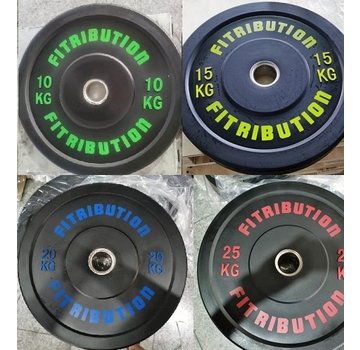 Fitribution Série 10/15/20/25kg disque bumper plate caoutchouc 50mm