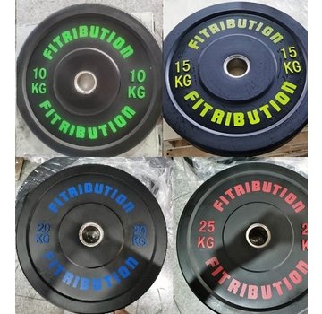 Fitribution Set 10/15/20/25kg bumper plate rubber 50mm