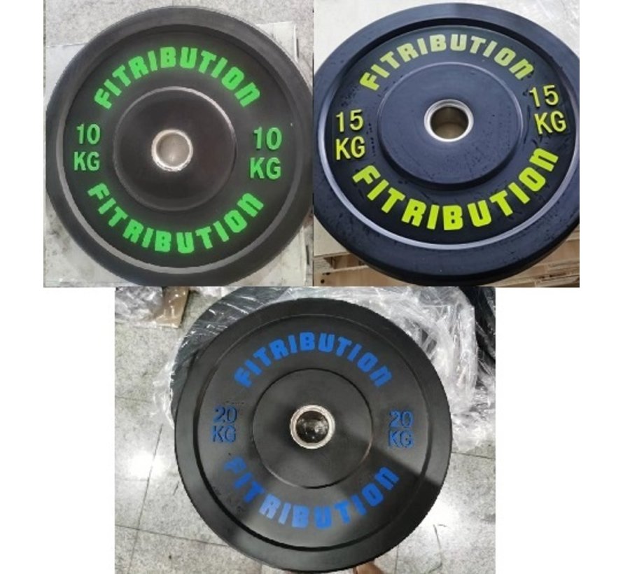 Série 10/15/20kg disque bumper plate caoutchouc 50mm