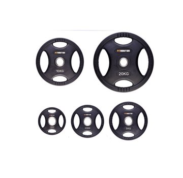 Fitribution Set 1,25/2,5/5/10/20kg schijf HQ rubber met handgrepen 50mm