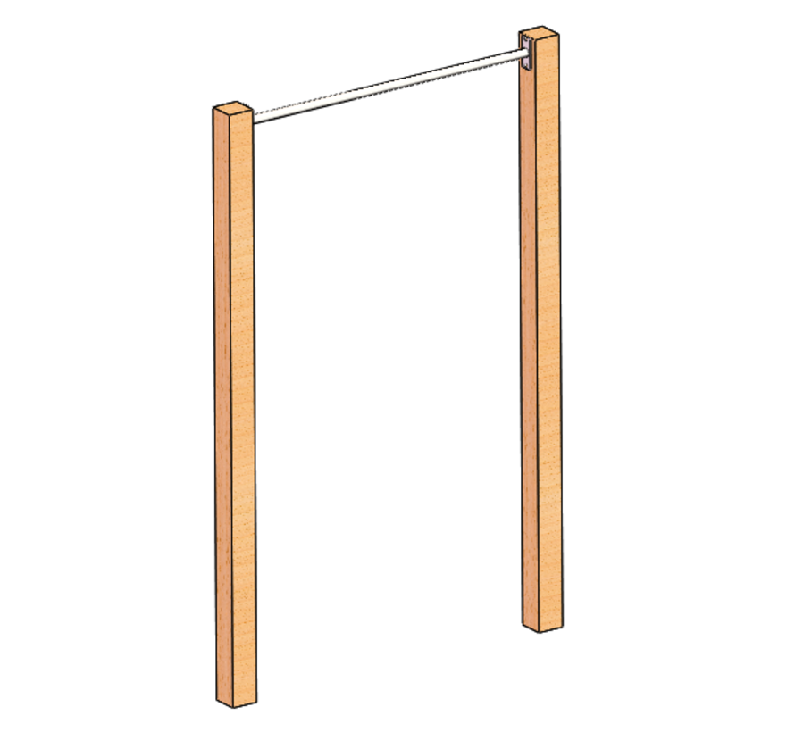 Stainless steel Pull Up bar (wooden uprights not included)